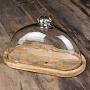 Деревянная доска с колпаком Oval Wooden Cake Plate With Cover