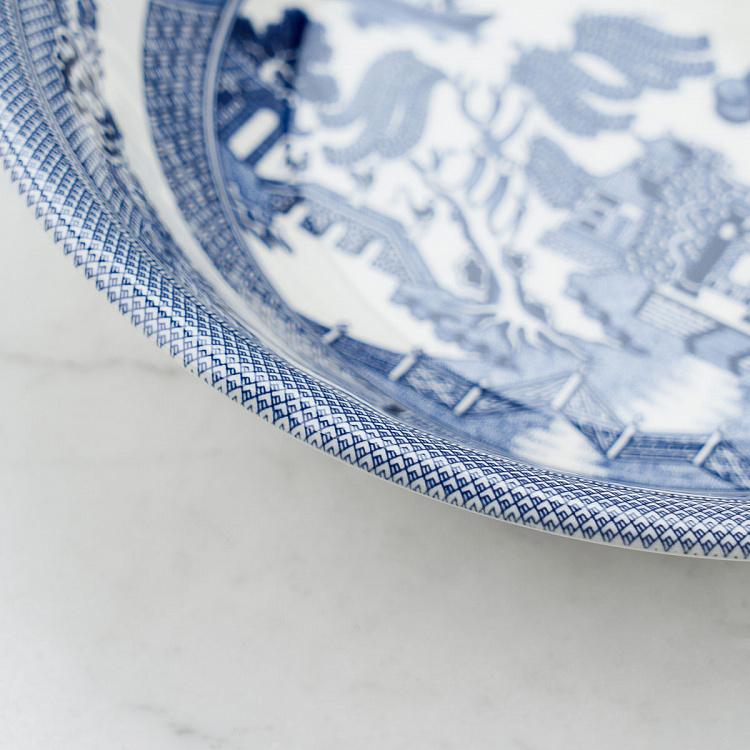 Салатница Голубая ива, L Blue Willow Salad Bowl Large