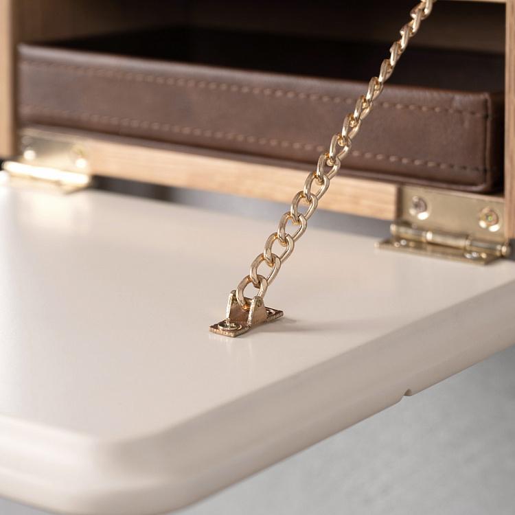 Настенное зеркало с полкой и ящиком Ещё один взгляд, светлый дуб One More Look Mirror Stand, Oak