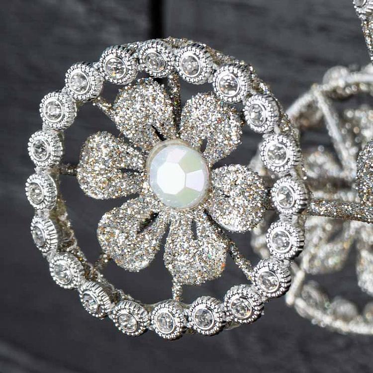 Ёлочная игрушка Зимняя карета Metal Winter Ice Carriage Silver 15 cm