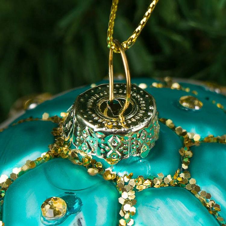 Ёлочная игрушка Бирюзовая черепаха Glass Hanger Tortoise Turquoise 9 cm