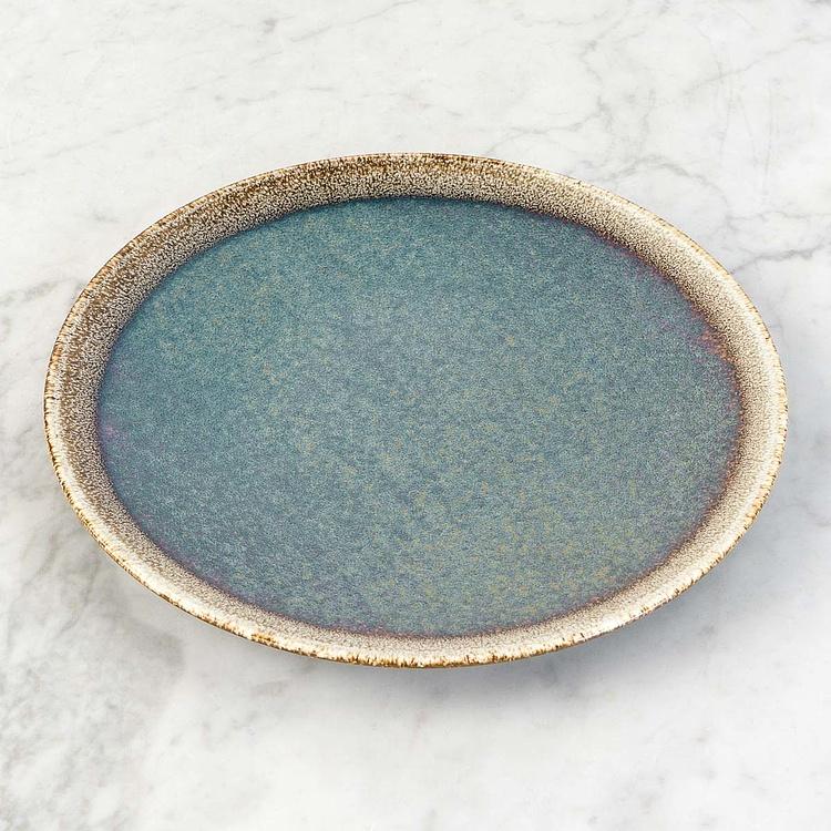 Обеденная тарелка сине-коричневая Блум Bloom Blue And Brown Dinner Plate