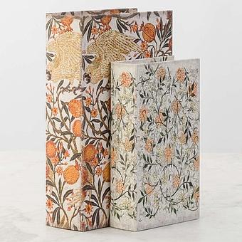 Set Of 2 Book Boxes Parrots And Flowers