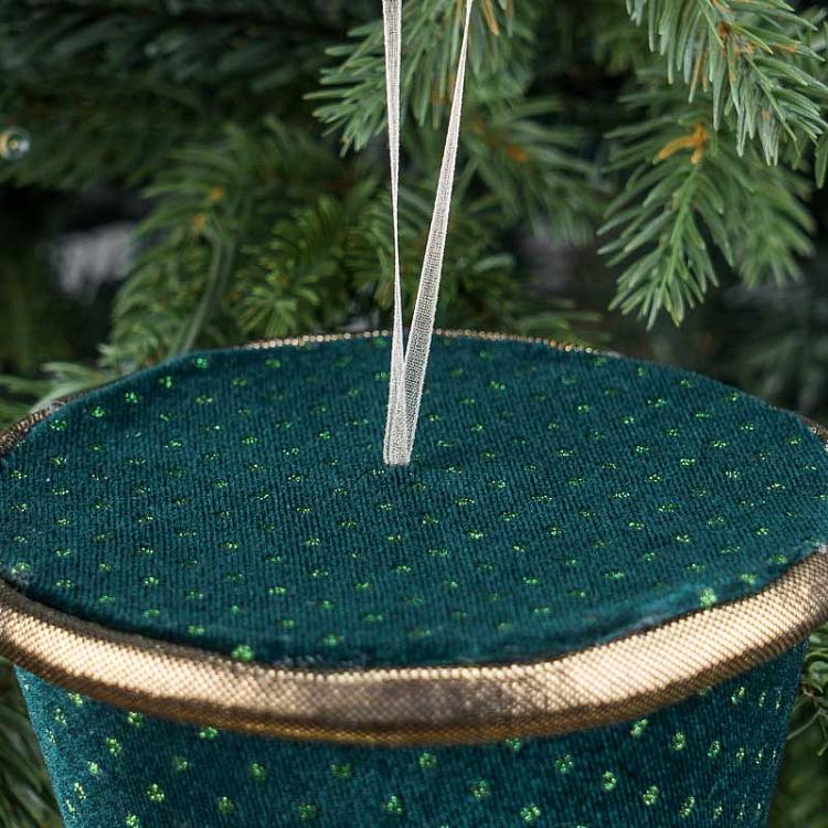 Ёлочная игрушка Золотисто-зелёный цилиндр Cylinder Green Gold