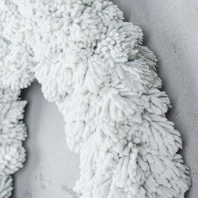 Новогодний заснеженный венок из шишек Wreath Pine With Snow 51 cm