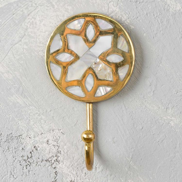 Крючок Танжер Люкс с перламутровой инкрустацией Tangier Luxe Brass Pearl Inlay Hook