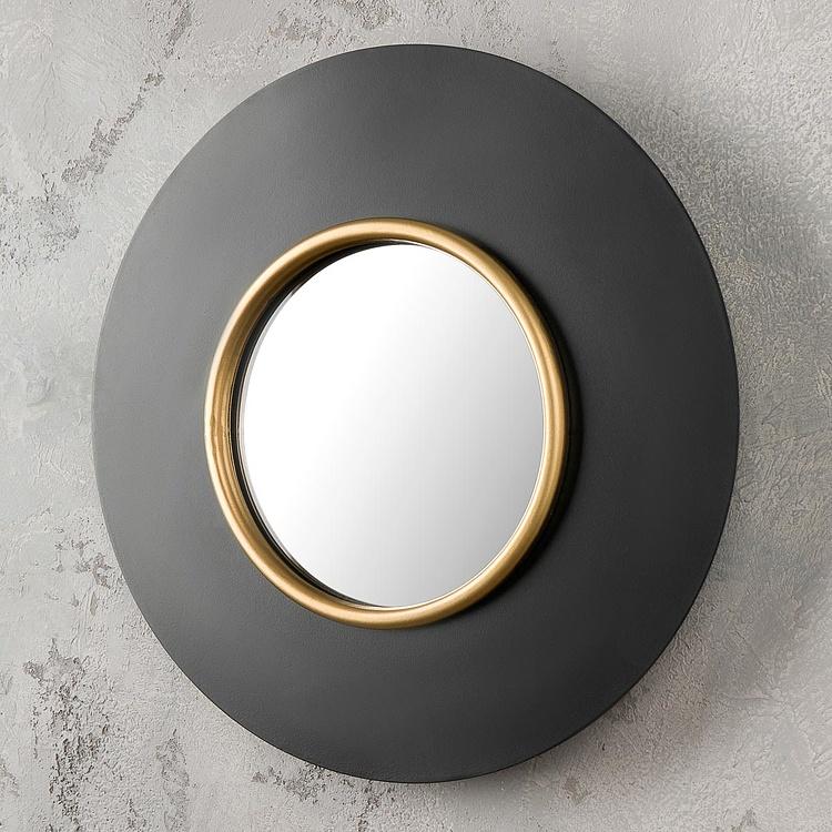 Круглое зеркало с подсветкой в чёрной раме Mirror With Led Light