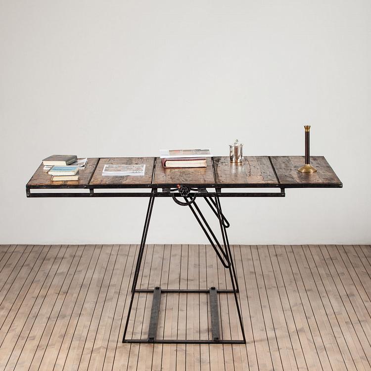 Складывающийся стеллаж с 5-ю деревянными полками Iron And Wooden Shelf With 5 Levels Stanton