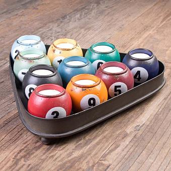 Set Of 10 Votives Snooker And Triangle Base