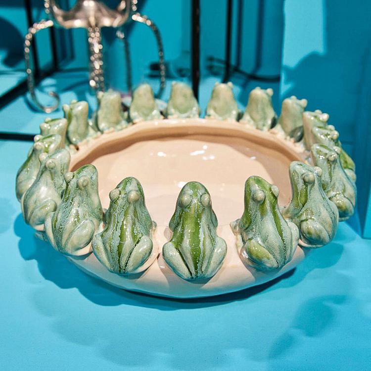 Пиала с лягушатами Frogs Bowl White Turquoise