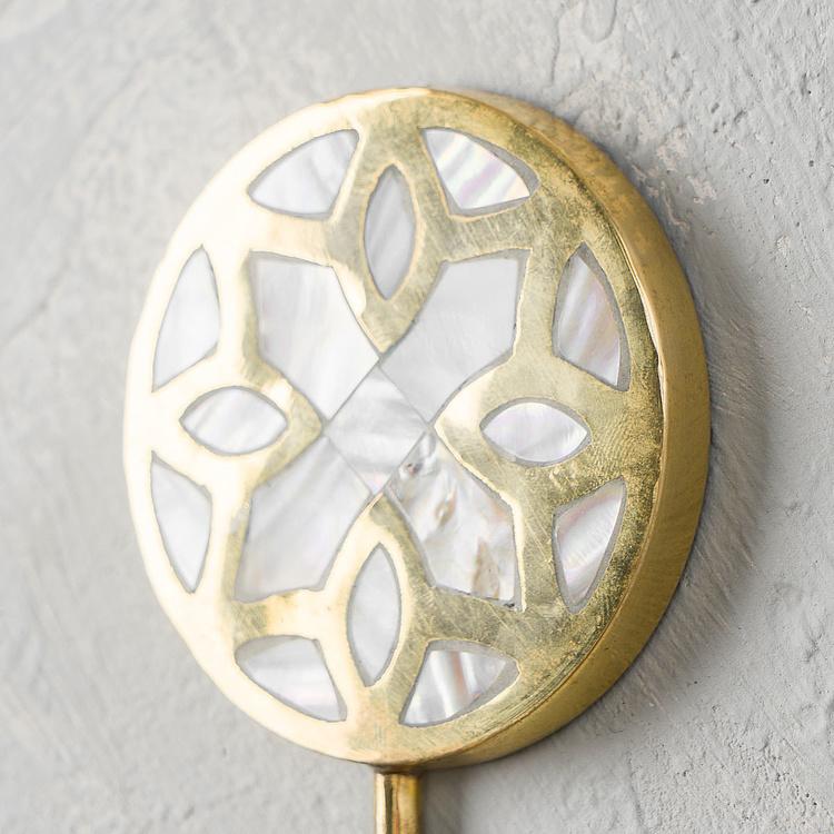 Крючок Танжер Люкс с перламутровой инкрустацией Tangier Luxe Brass Pearl Inlay Hook