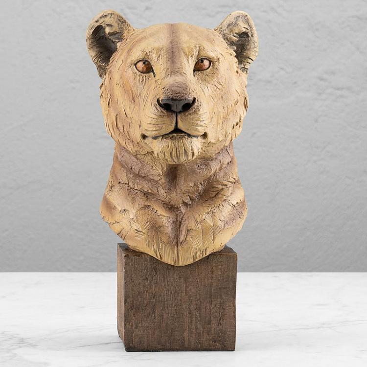 Статуэтка на подставке Голова львицы Lioness Head On Stand