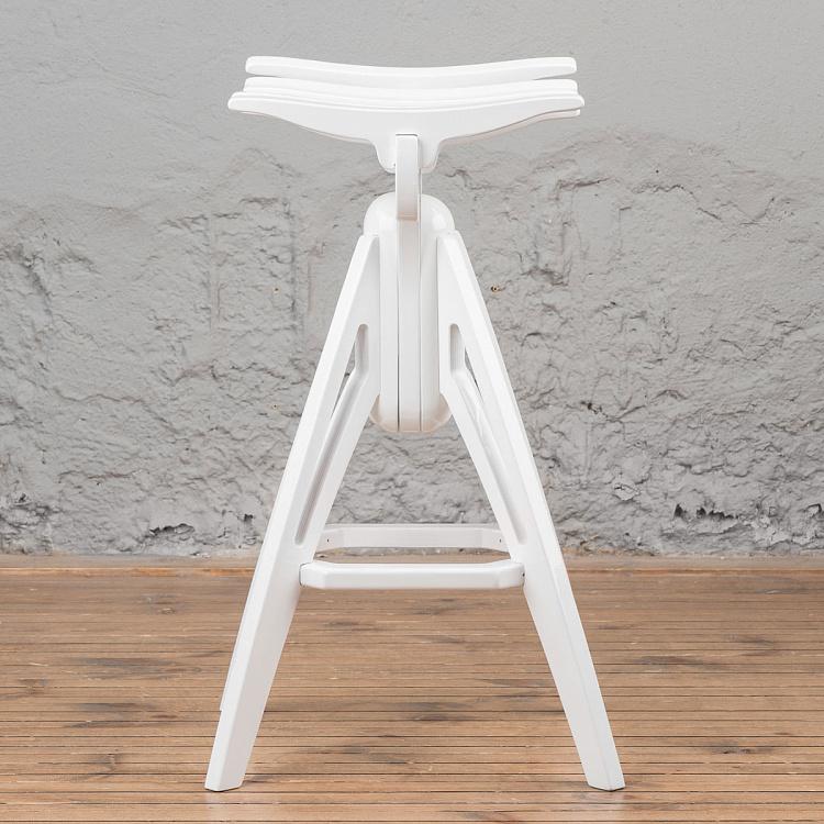 Белый низкий барный стул Бык Bull Barstool Low White