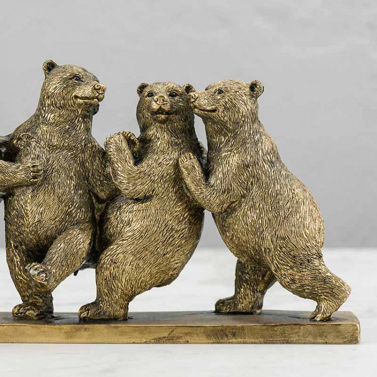 Статуэтка Медвежий квинтет Row Of 5 Bears Antique Gold