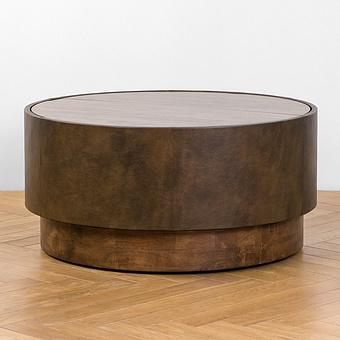 Журнальный стол Girona Coffee Table RM натуральная кожа Whiskey