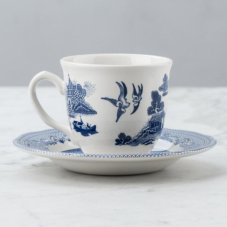 Чайная пара Голубая ива Blue Willow Tea Cup And Saucer