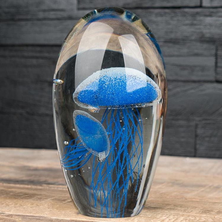 Пресс-папье Две синие медузы Glass Paperweight 2 Blue Jellyfish