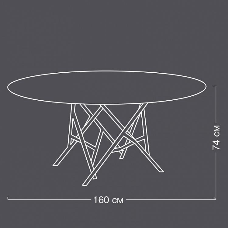 Обеденный круглый стол Чирчео Circeo Dining Table, Antracite Steel