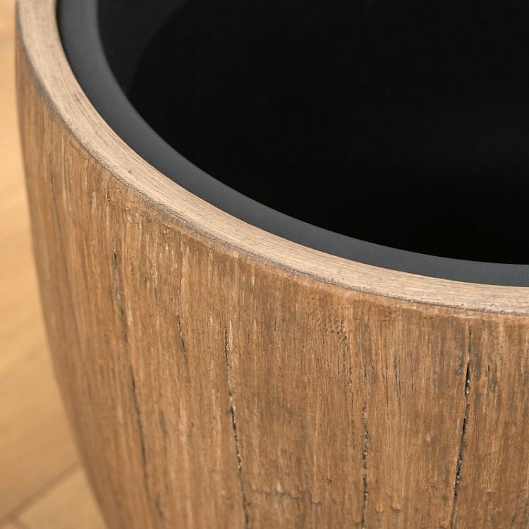 Кашпо-чаша Эффектори светлый дуб, L Effectory Wood Bowl Pot Light Oak Large