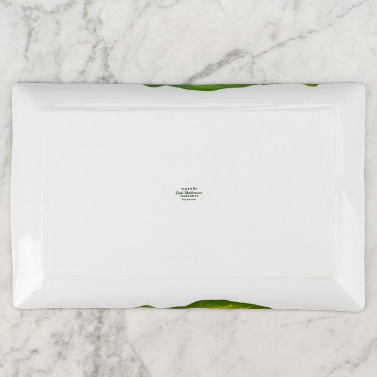 Прямоугольная сервировочная тарелка Средиземноморская диета Травы Dieta Mediterranea Erbette Rectangle Serving Plate