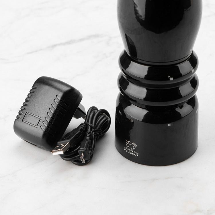 Электрическая мельница для соли Париж, чёрный лак Paris Electric Salt Mill Black Gloss