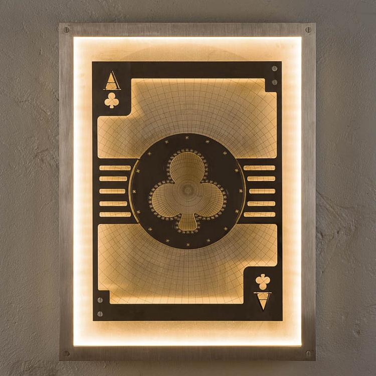 Арт-объект с подсветкой Туз Треф  Hustle Ace Of Clubs