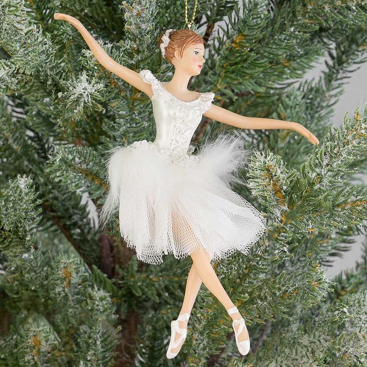 Набор из трёх ёлочных игрушек Балерины из Лебединого озера Set Of 3 Tulle Swan Lake Ballerinas White 19 cm