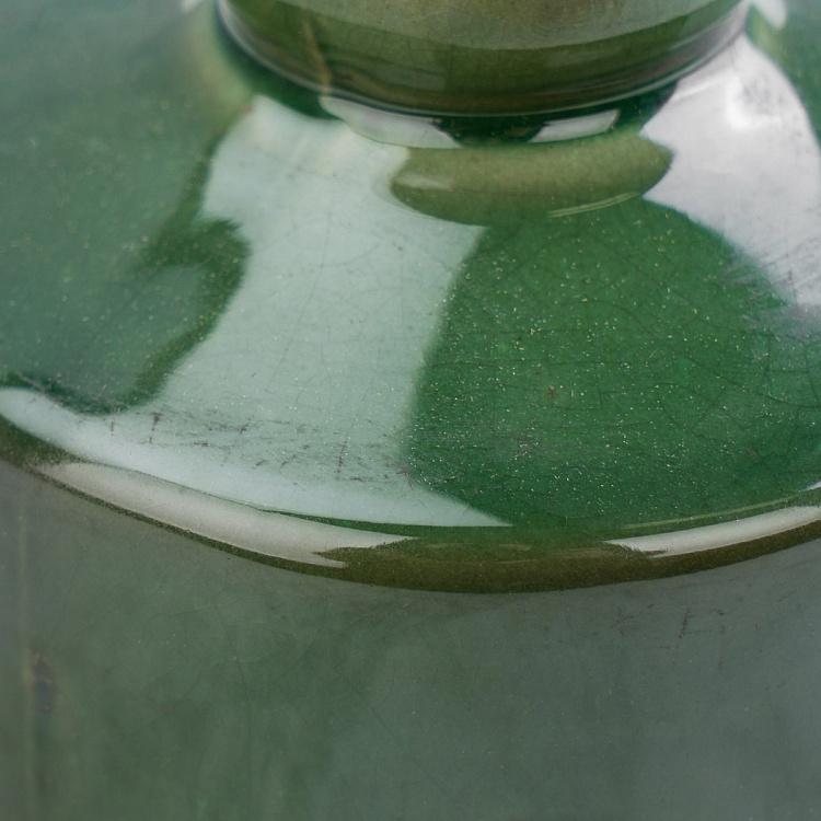 Низкая оливковая керамическая мини-ваза Бутыль Bottle Vase Olive Green Low