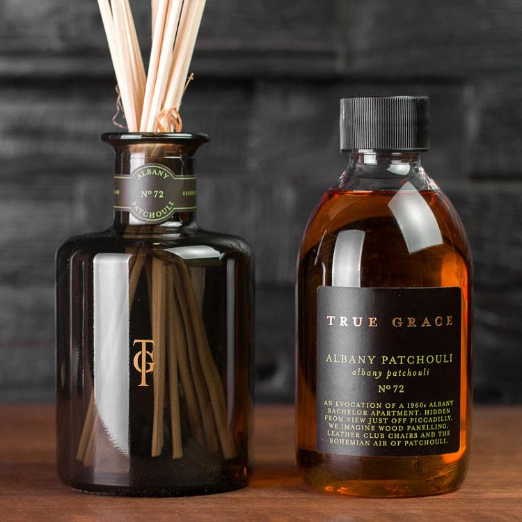 Аромадиффузор набор (палочки, жидкость, бутылочка) Пачули, 250 мл  Small Reed Diffuser Albany Patchouli 250 ml