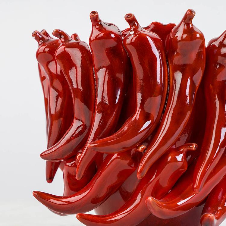 Красная ваза Перцы Чили, S Chili Bordeaux Red Vase Small