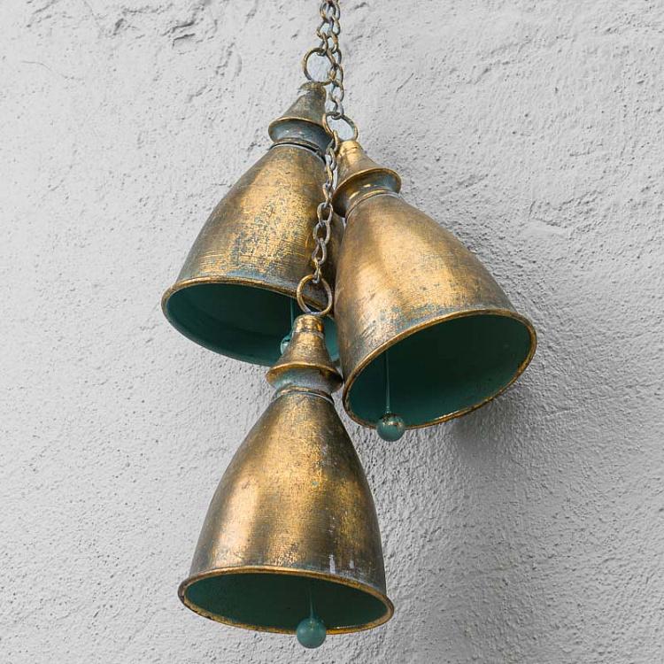 Новогодняя подвеска Золотые колокольчики Bells Gold 33 cm