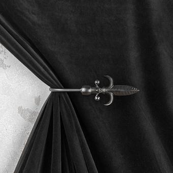 Gothic Fleur De Lis Curtains Holder Black