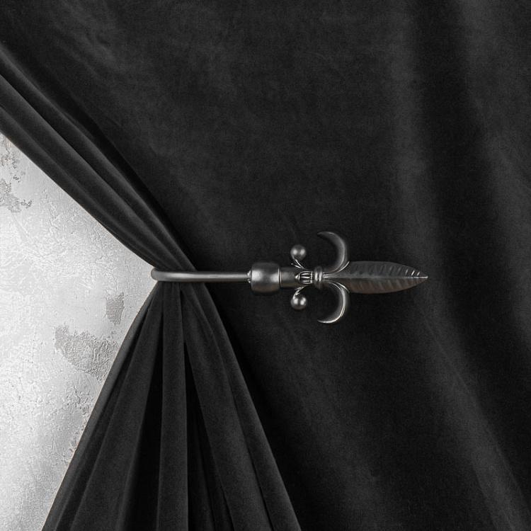 Держатель для шторы Готика флёр чёрный Gothic Fleur De Lis Curtains Holder Black