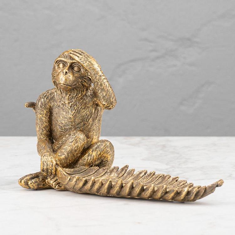 Подставка для мелочей и украшений Обезьяна с листом Golden Monkey With Leaf Trinket Tray