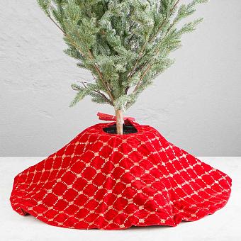Christmas Tree Skirt Red And Gold 93 cm