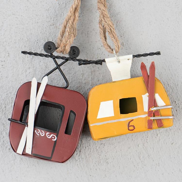 Подвесное украшение Жёлтый фуникулёр Hanging Yellow Cable Car 8 cm