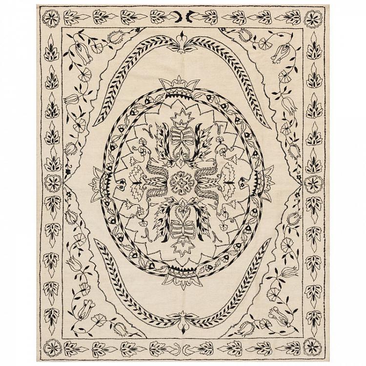 Безворсовый ковёр Килим Аддис Абеба чёрный Kilim Addis Ababa Black