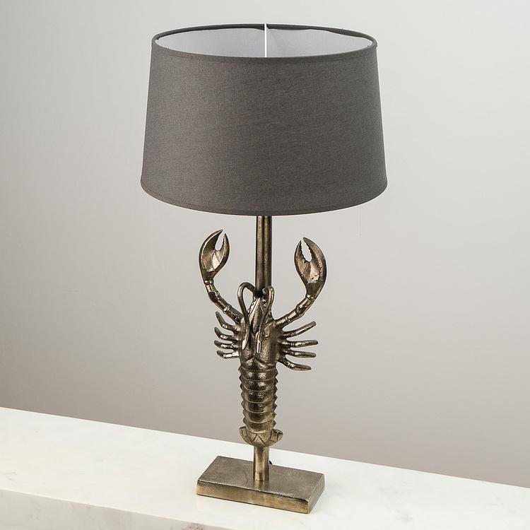 Настольная лампа с абажуром Лобстер Lobster Table Lamp Silver With Shade