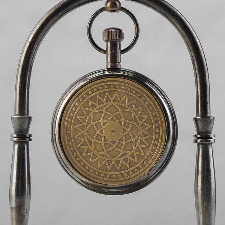 Настольные часы с компасом в основании Compass Base Clock Small