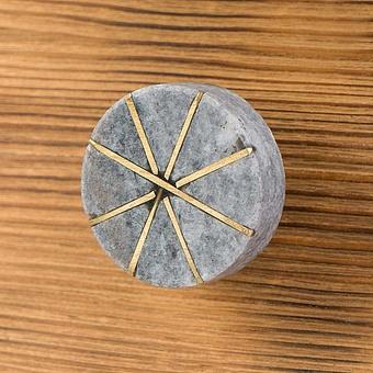 Chakra Stone Brass Knob Grey