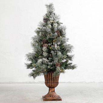 100 Led Light Flock Pine Tree In Pot Green 122 cm