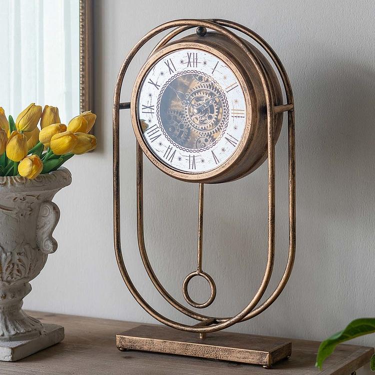 Настольные часы Индастриал Ретро с шестерёнками Industrial Retro Table Clock With Gears
