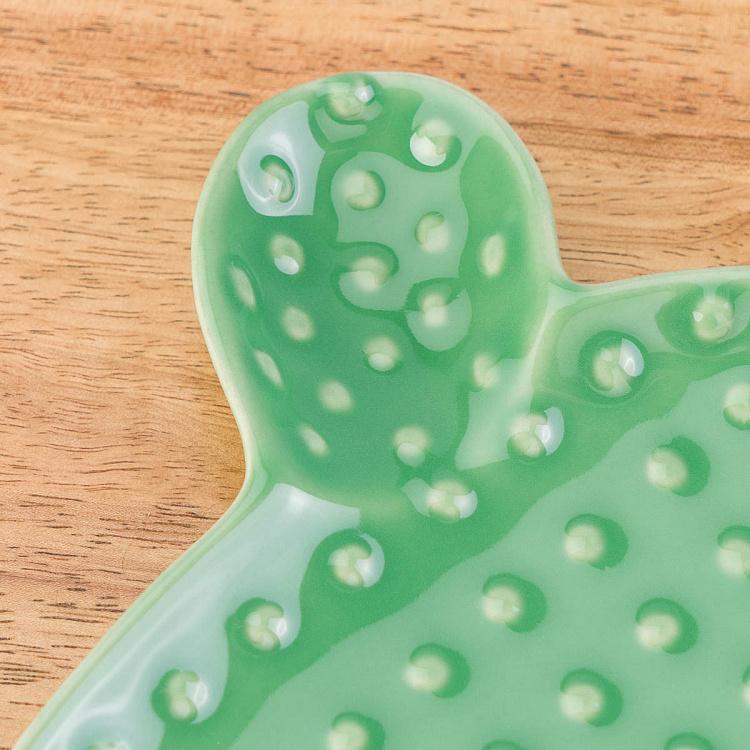 Зелёное сервировочное блюдо Пачи кактус Pachy Cactus Plate Dark Green