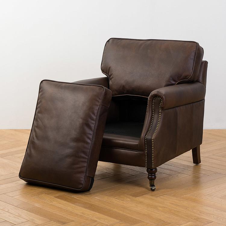 Кресло Джон, красно-коричневые ножки John Armchair, Red Brown Wood D