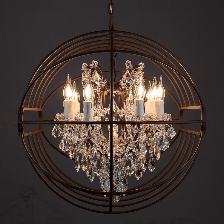 Прямоугольная Хрустальная люстра с гироскопом, S Gyro Crystal Rectangular Pendant Small