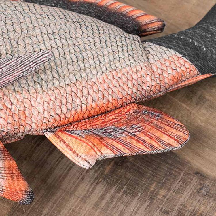 Декоративная подушка оранжево-зелёная Рыба Orange And Green Fish Cushion Real