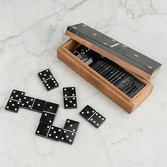 Black Domino In Acacia Box