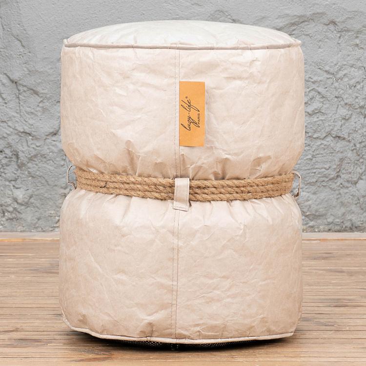 Пуфик Куронн цвета пергамент Couronnes Footstool Rice White