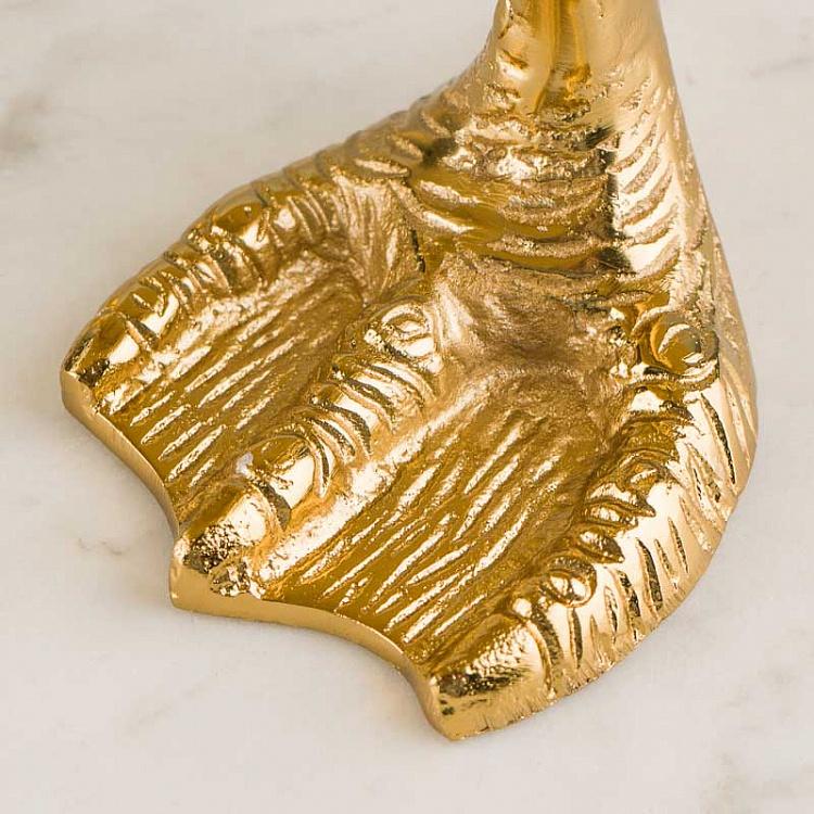 Круглый золотой поднос-тортовница на утиных ножках Duck Feet Tray Gold