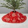 Коврик-юбка под ёлку Golden Snowflakes Christmas Tree Skirt Red 106 cm